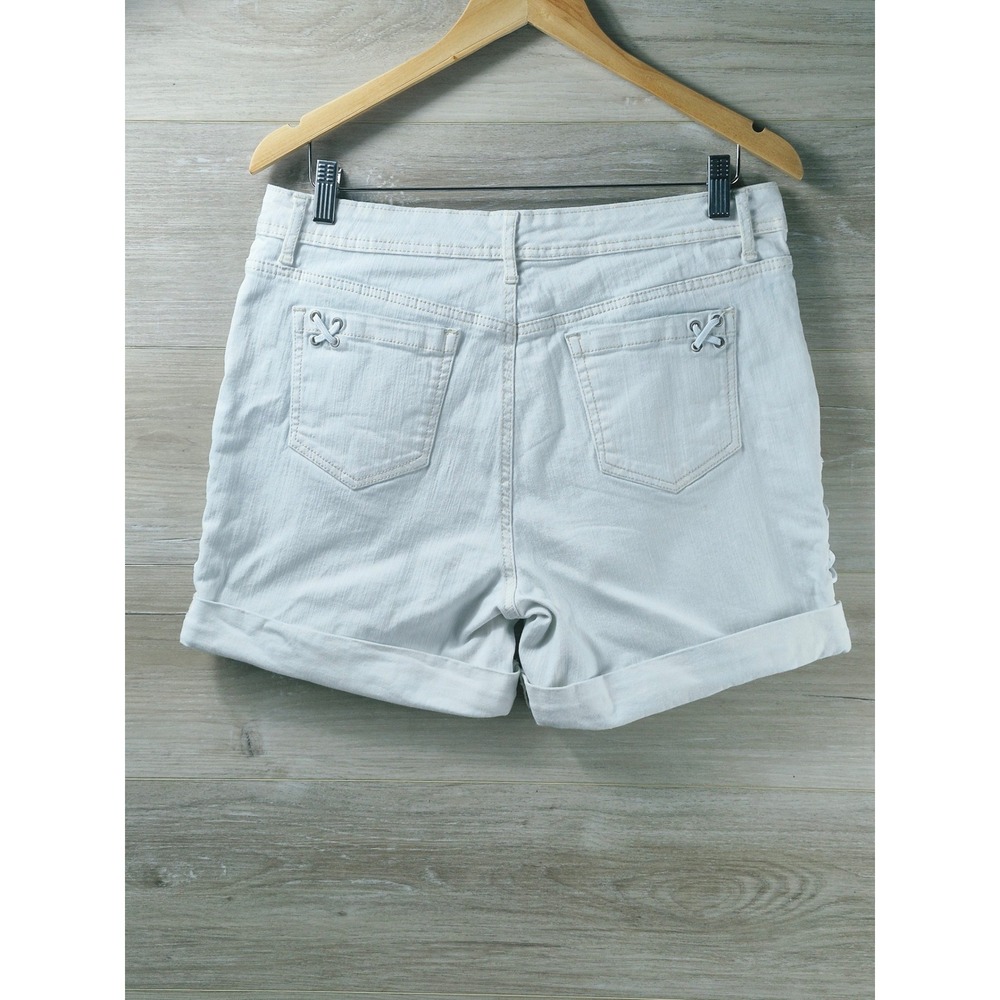 Bandolino Mandie Shorts Women 12P White Excellent Lace Up Side Denim - Picture 6 of 6